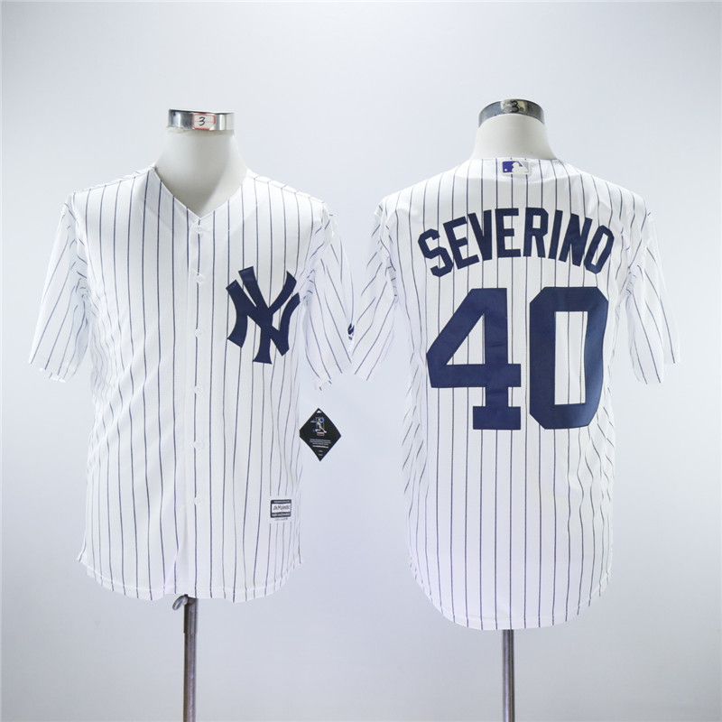 Men New York Yankees #40 Severino White MLB Jerseys